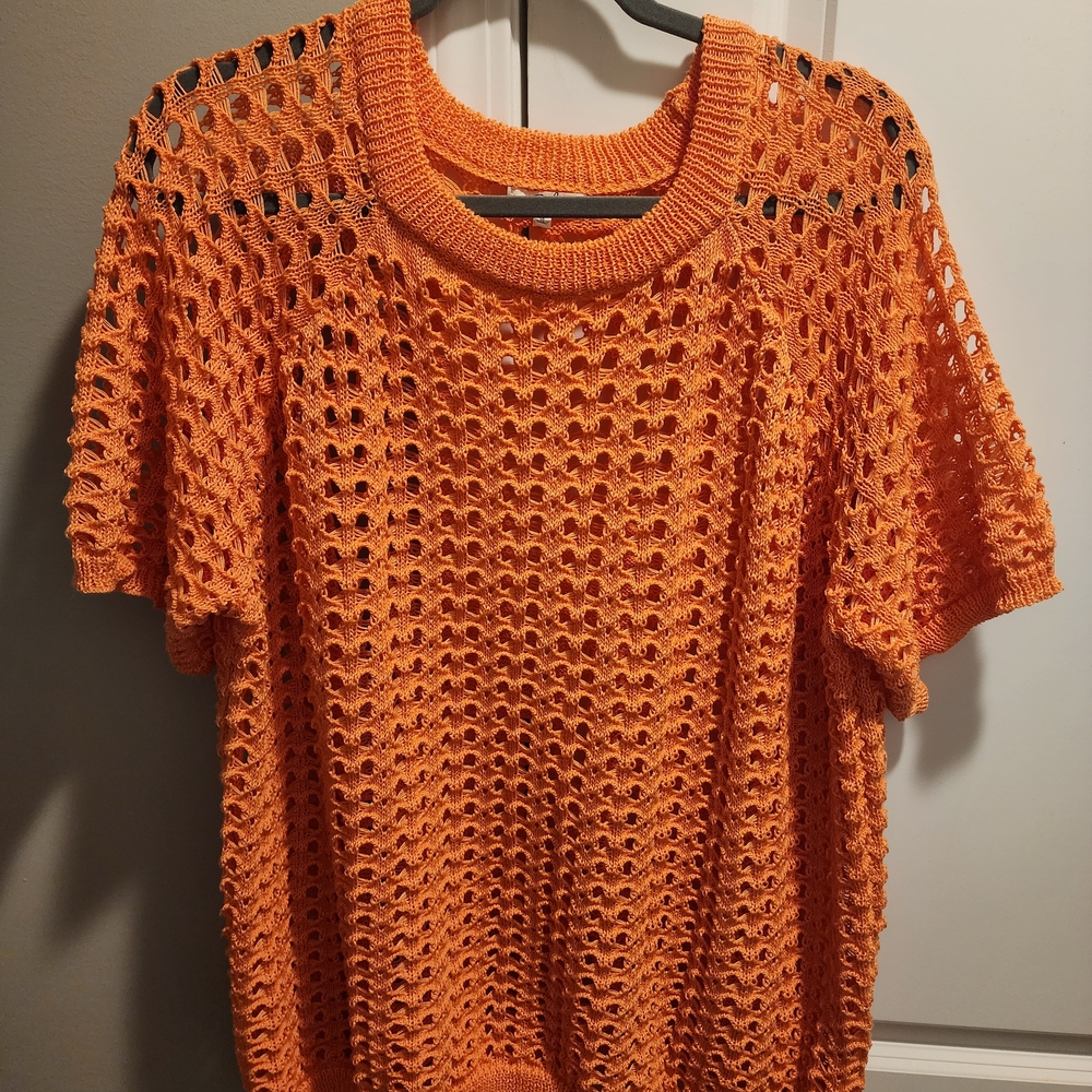 Orange Knit Women's Top